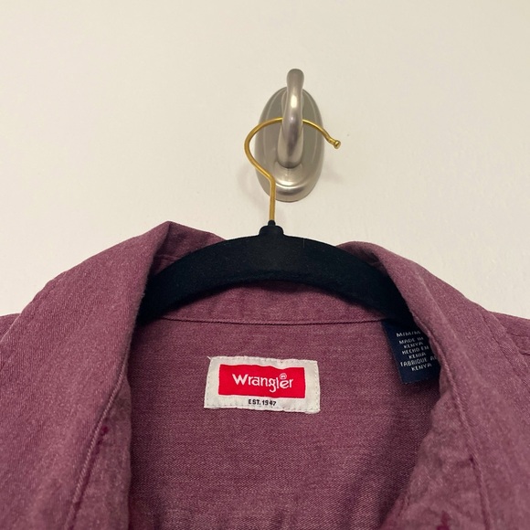 WRANGLER SHIRT SHACKET LONG SLEEVES MED TWO CHEST POCKETS WINE COLOR FOR FALL - Picture 5 of 8